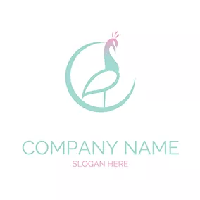 Peacock Logo Pastel Peacock logo design
