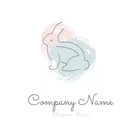 Bunny Logo Pastel Rabbit logo design