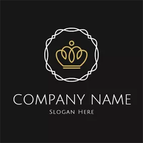 Princess Logo Pattern Encircled Simple Lines Crown logo design