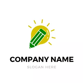 Learning Logo Pencil Bulb Wisdom Learning logo design