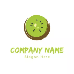 Kiwi Logo Pericarp and Fresh Kiwi logo design