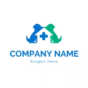Emblem Logo Pet Hospital and Dog logo design