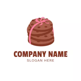 Bakery Logo Pile Brown Cookies logo design