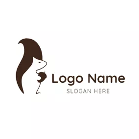 Squirrel Logo Pine Cone and Cute Squirrel logo design