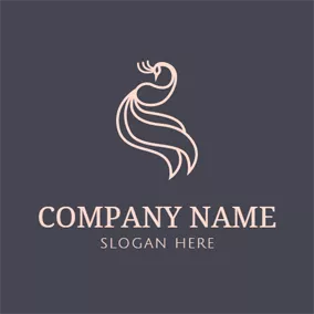 Peacock Logo Pink and Black Peacock logo design