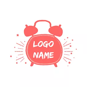 Life Logo Pink and White Alarm Clock logo design