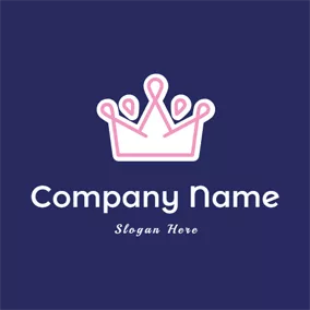 Abstract Logo Pink and White Girly Crown logo design