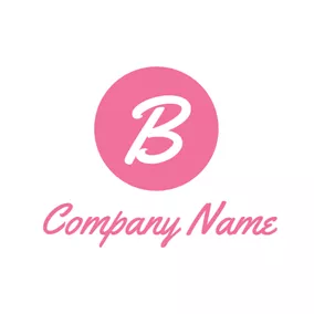 Letter Logo Pink and White Letter B logo design