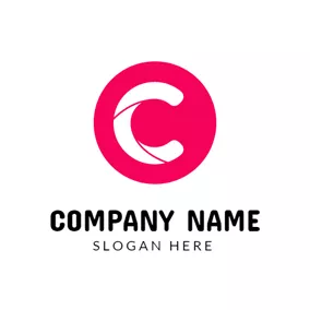 Letter Logo Pink and White Letter C logo design