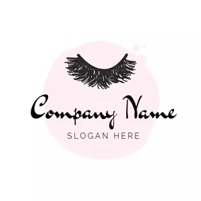 Eyebrow Logo Pink Background and Eyelash logo design
