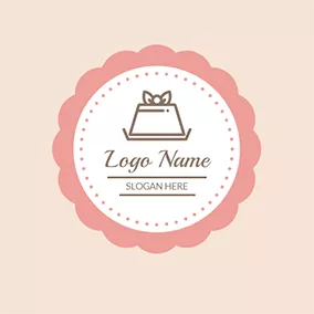 Süßigkeiten Logo Pink Circle and White Cake logo design