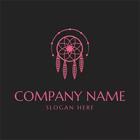 Dreamcatcher Logo Pink Dreamcatcher and Star logo design