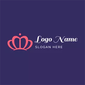 Dot Logo Pink Girly Crown logo design