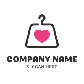Handbag Logo Pink Heart and Pothook logo design