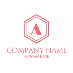 Letter Logo Pink Hexagon and Letter A logo design