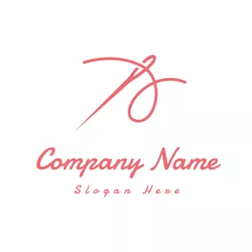 Thread Logo Pink Needle and Thread logo design