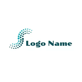 Dot Logo Pixel and Letter S logo design