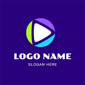 Button Logo Play Button and Vlog logo design