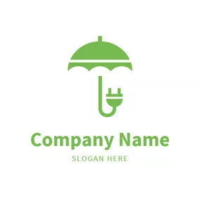 生活関連のロゴ Plug Wire and Umbrella logo design