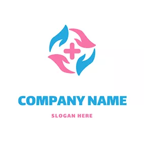 Hand Logo Plus Icon and Hand logo design