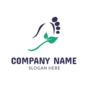 Foot Logo Podiatry Foot and Green Leaf logo design