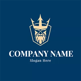 Emperor Logo Poseidon Crown and Trident logo design