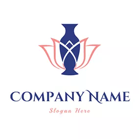 Pottery Logo Pottery Vase and Flower logo design