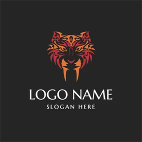 Tribal Logo Powerful Tribal Tiger Symbol logo design