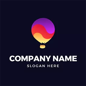 Art - Pretty  & Colorful Fire Balloon logo design