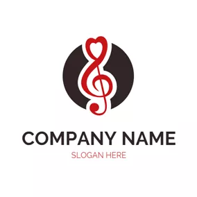 Music Logo Pretty Note and Black CD logo design