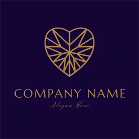 Fashion & Beauty Logo Purple and Golden Heart logo design