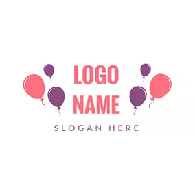 Carnival Logo Purple and Pink Balloon logo design
