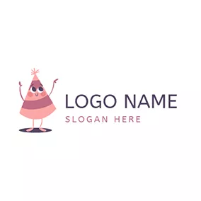 Foot Logo Purple and Pink Cartoon Hat logo design