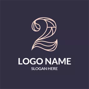 Abstract Logo Purple and Pink Number Two logo design