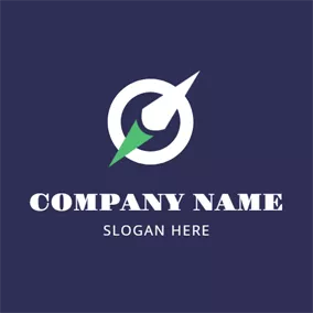 Kompass Logo Purple and White Compass Icon logo design