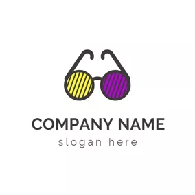 Fashion & Beauty Logo Purple and Yellow Fashion Sunglasses logo design