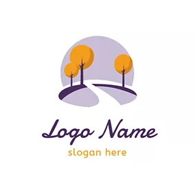 Life Logo Purple and Yellow Tree logo design
