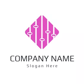 Music Logo Purple Audio Track and DJ logo design