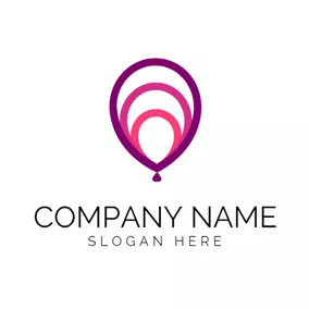 Balloon Logo Purple Balloon and Festival logo design