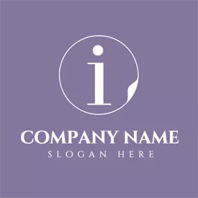 Iロゴ Purple Circle and White Letter I logo design