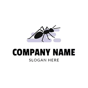 Ant Logo Purple Decoration and Black Ant logo design