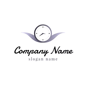 Time Logo Purple Decoration and White Watch logo design