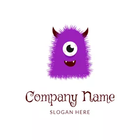 モンスターロゴ Purple Monster Doll logo design