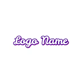 Cool Text Logo Purple Outlined and Connected Wordart logo design