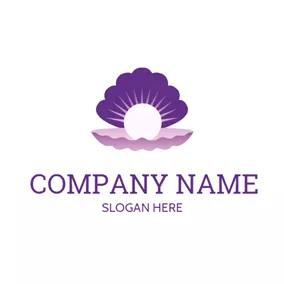 Pearl Logo Purple Shell and Bright Pearl logo design