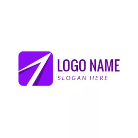 Travel & Hotel Logo Purple Square and White Arrow logo design