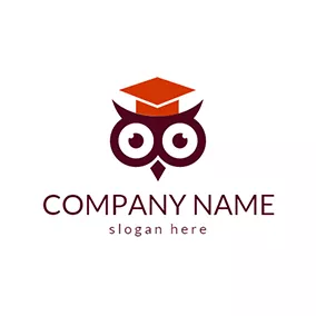 Squirrel Logo Purple Squirrel and Orange Trencher Cap logo design