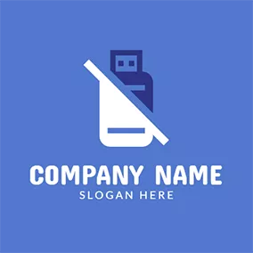 USB Logo Purple Wireless Usb Drive logo design