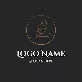 Poetry Logo Quill Writing Circle Poetry logo design