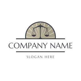 Scale Logo Radial Semicircle and Libra Scale logo design